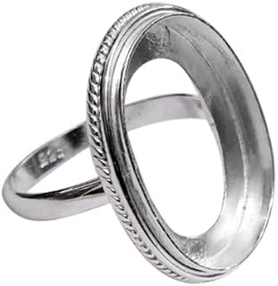 925 Sterling Silver Double Wire Designer Bezel Cup For Oval Ring Making Metal Casting For Ring Setting Holder Colet For Oval Gemstone