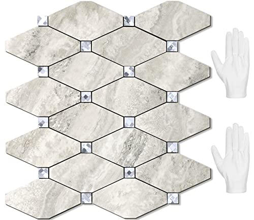 Stickgoo Peel And Stick Backsplash, 10 Sheets Beige Stone Texture Stick On Backsplash, Self Adhesive Wall Tile Sticker #TOP21