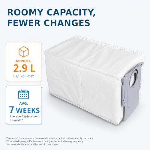 VACBOTCA 20 Pack Vacuum Bags Compatible with Roborock Qrevo Series, Qrevo S5V, QV 35A, QV 35S, Saros 10/10R/20, S8 MaxV Ultra and S8 Max Ultra, Disposable Dust Bag Replacements — view 4