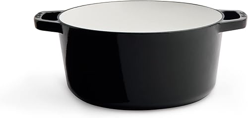 Vista 152 de Milo by Kana 3.5-quart Enameled Cast Iron Dutch Oven with Lid Premium Casserole Cooking Pot Enamel Coating Inside and Out Oven Safe and White