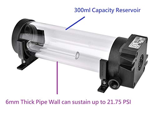 Thermaltake Pacific DIY PR22-Ddc 300ml 4600 RPM 3-Port G 1/4" Thread PPS Pmma Ddc Pump/Reservoir Combo CL-W250-PL00BL-A