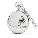 Created by prideindetails S16 Skifahrer poliert Silber Fall Herren Geschenk Quarz Taschenuhr hergestellt in Sheffield