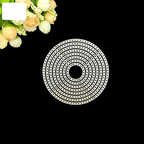 URFEDA Ronde Dentelle Matrices à Découper, Scrapbooking Dies Fleurs, poinçons de découpage en métal Pochoir, Matrice de Découpe Ronde, Cutting Dies pour DIY Scrapbooking Photo Album Décorat Artisanat – vue 5