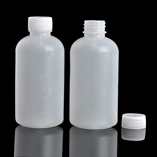 Gdgy 20Pcs 100Ml, 3.4Oz Pe Plastic Empty Small Mouth Graduated Lab Chemical Container Reagent Bottle Sample Sealing Liquid Medicine Bottle (20Pcs 100Ml, 3.38) #TOP4