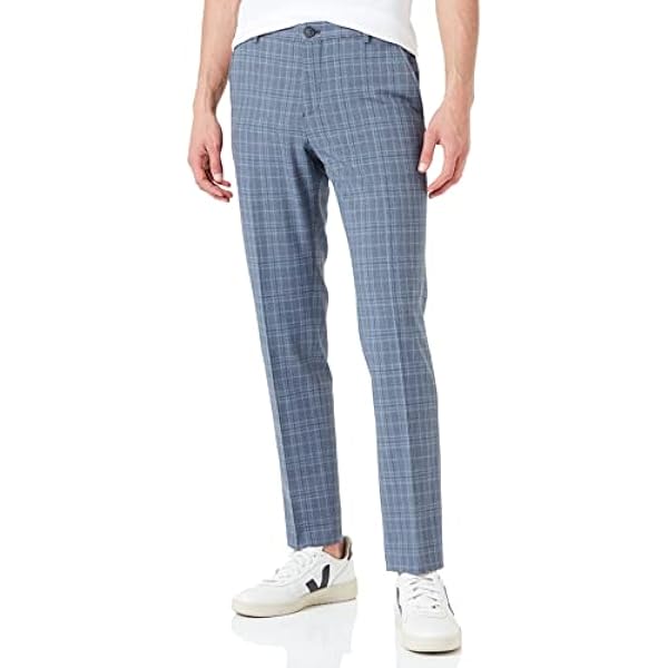 SELECTED HOMME herr kostymbyxor Slhslim-liam Greyblu Chk Trs Flex B Noos