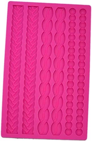Darnell Nehemiah 3D Knit Rope Silicone Pearl Fondant Mould Cake Border Decorating Molds Sugar Icing Gumpaste Kitchen Diy Baking Tools (Rose Red) #TOP2