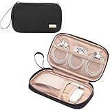 NISHEL Cord Electronic Organizer, Travel Essentials Case, Portable Small Organizer Bag for Women, Tech organizer as Travel Accessories for Cable, Phone, Flash drive, SD Card, Black
