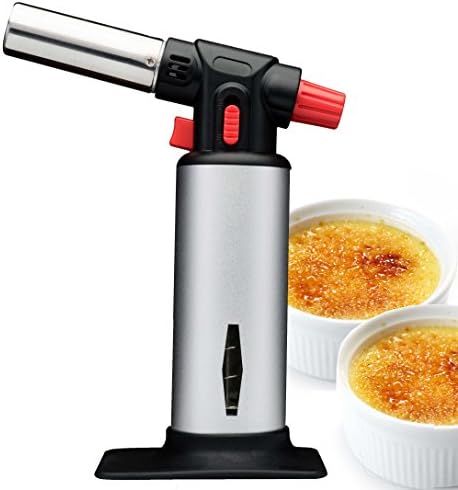 Creme Brulee Torch - Premium Kitchen Culinary Torch -Butane Torch - for Home Cooking and Chefs - Easy to use- Safety Lock- Fuel Gauge Window - Food Torch (Butane Gas Not Included)