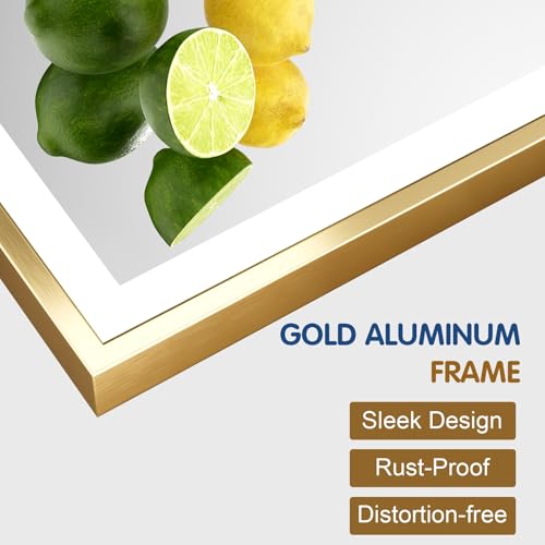 ISTRIPMF 40x32 LED Mirror for Bathroom with Gold Frame, Backlit and Front Lighted Bathroom Mirrors for Wall, Stepless Dimmable Vanity Mirror with Lights, Anti-Fog, Memory,Shatterproof