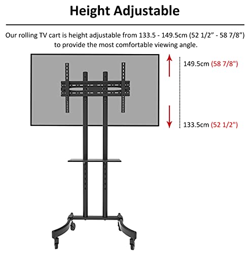 Soporte de TV móvil ajustable para pantallas de 32-65 pulg miniatura 2