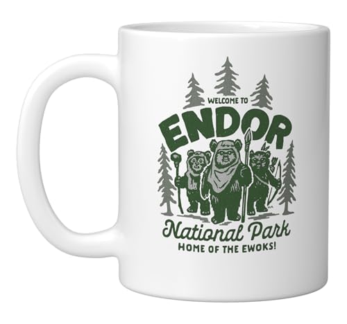 Taza de cerámica Star Wars Endor Ewoks blanca 11 oz miniatura 1