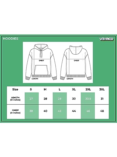 Image of Veirdo Cotton Fleece Regular Fit Hooded Sweatshirt Full Sleeves Solid Jumper Hoodie for Men /Boys