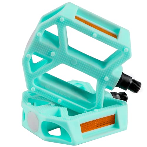 Avasta Bicycle Pedals Bmx Mountain Road City Bike Pedal, 1/2-Inch Boron Steel Spindle With Reflector Replacement Non-Slip Lightweight，Blue Color #TOP4