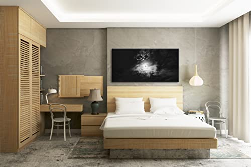 Impression numérique premium lune avec cadre en bois véritable noir