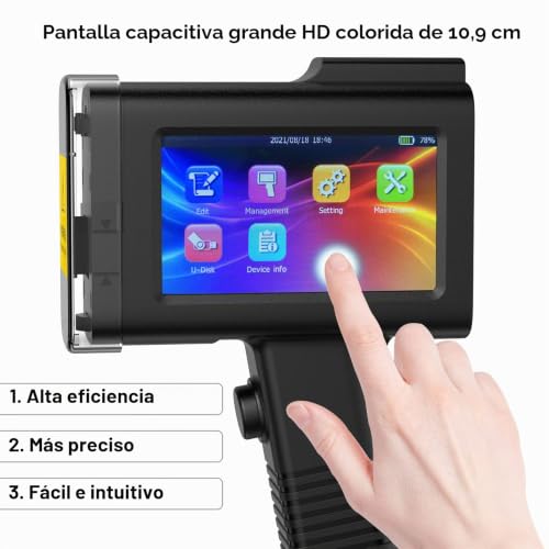 Miniatura 5 de Uprintjet Impresora De Mano Portátil, Impresora De Inyección De Tinta De Mano Bt-Hh6105b2 Con Cartucho De Tinta De Secado Rápido Para Logotipo Imagen Fecha De Producción Código Qr Código De Barras