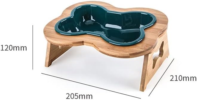 Ceramic Pet Dogs and Cats Drinking Bowl for and Supplies Bone Shape and Wooden Shelf image 3