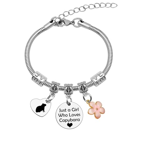 Mwphuy Capybara Gifts for Women Capybara Lover Gift Bracelet Animal Lover Gift for Best Friend Sister Her Rodent Pet Owner Bracelet Pet Theme Gifts Christmas Friendship Birthday