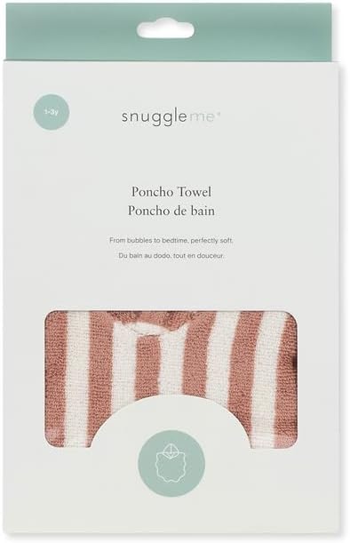 Snuggle Me Organic Toddler Poncho Towel with Hood, Scallop Edges (1-3Years, 21"X21") 100% Organic Cotton, Absorbent Hooded Towel for Baby Boys & Girls, Pool | Swimming | Bath | Beach (Gumdrop Scallop)