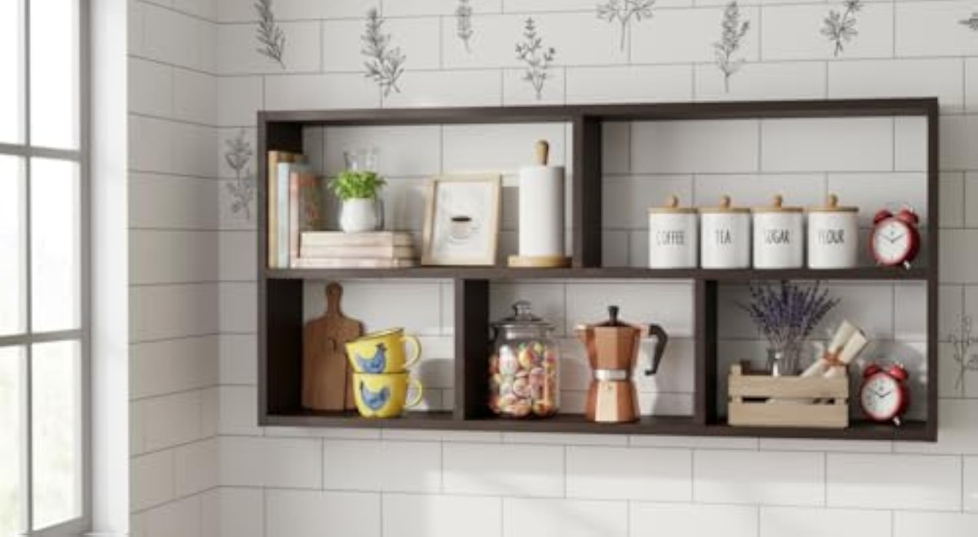 Stylish Wall Mounted Wooden Rack for Storage