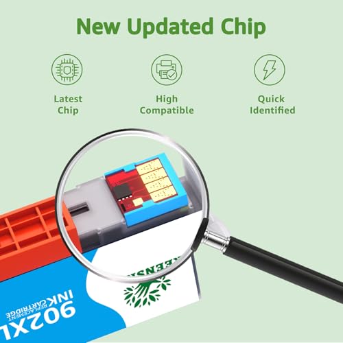 GREENSKY Compatible 902XL Ink Cartridge for HP Printers Replacement for HP 902 902XL Ink Cartridge Combo Pack Compatible with HP Officejet Pro 6968 6978 6970 6958 6960 6975 6954 6962 Printer 4 Pack