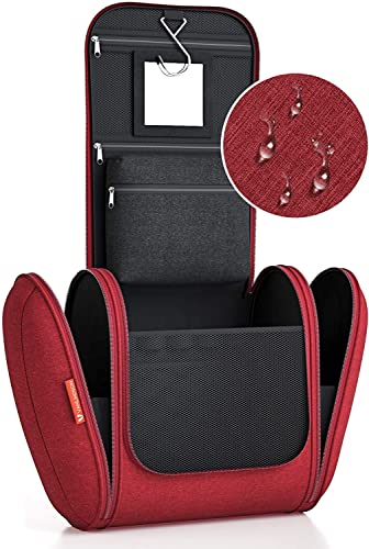 Trousse de Toilette Luxery XXL [Design 2023] Trousse de Toilette Voyage Homme Grande Trousse de Toilette Femme Maquillage [8 litres de Rangement], Sac de Toilette Mixte, Crochet à Suspendre