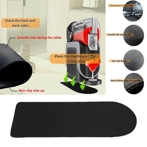 Alfombrilla deslizante para máquina de granizados: alfombrilla de goma antideslizante reversible para movimiento sin esfuerzo, protección contra rayaduras, compatible con FS301C FS301 FS300, 18.3X6.7 pulgadas miniatura 6