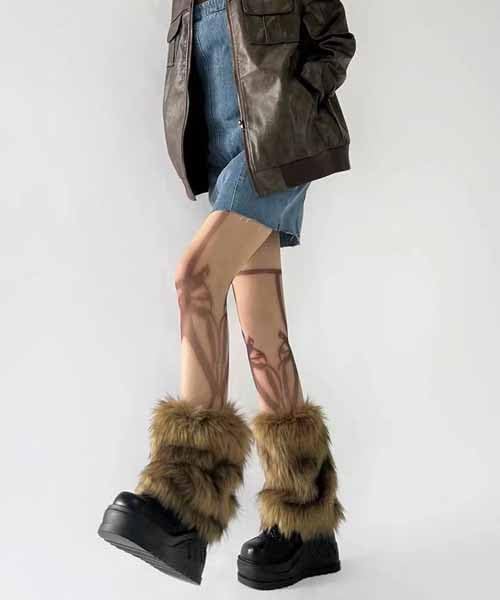 Women's Fuzzy Leg Warmers Fur Boot Covers for Women, Soft Warm Furry Shoes Covers for Party Halloween Christmas Costume - Image 5