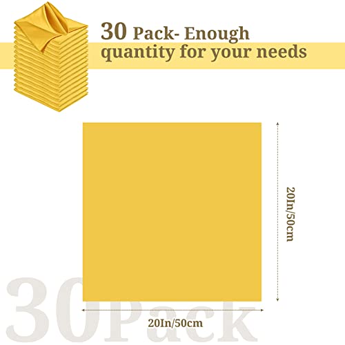 30 Pieces Satin Dinner Napkins 20 X 20 Inch Oversized Square Table Napkins Washable Soft Dinner Napkins For Wedding, Parties,Banquet,Restaurant Decoration (Gold) #TOP2