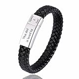 SOWORTH Custom Bracelets for Men, Personalized Bracelet for Men, Braided Leather Bracelet with Names