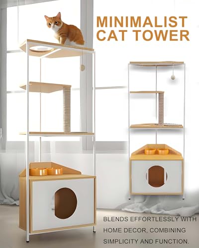 Árbol para gatos Hachikitty en esquina con rascador miniatura 3