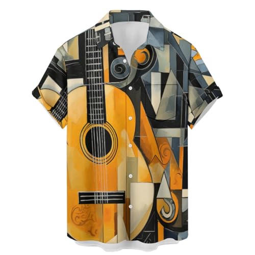 Chemise hawaïenne de bowling homme Peinture d'art 5 XL camping
