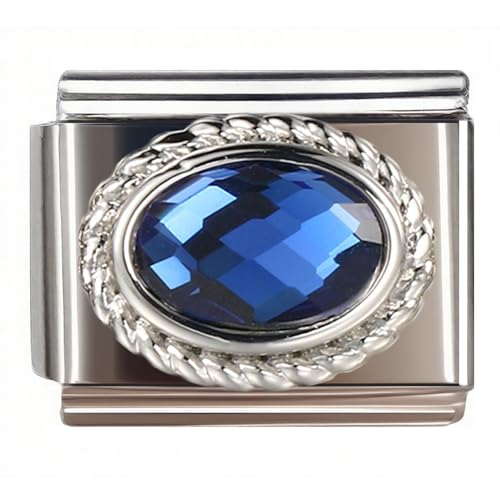 Image of NOOFNO Birthstone Italian Bracelet Charms for Women, 9mm,Zircon, Birthday Gift (September)
