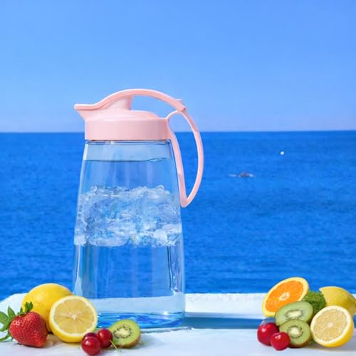 Airtight Beverage Pitcher with Lid for Drinks, Slim 74 oz (2.3 Qt) Tea Juice Water Jug, Leakproof Easy Pour Spout Refrigerator Container, BPA-Free SAN Plastic, Made in Japan (Pink) by Invisioncorp - Image 7