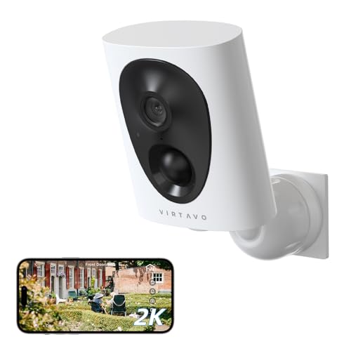 virtavo Caméra Surveillance WiFi Extérieure sans Fil, 2K Caméra Extérieure, Batterie...