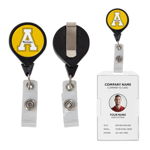 Desert Cactus Appalachian State University Retractable Badge Holder ASU ID Reel with Ticket Clip for Lanyard, Work, School & Office Access