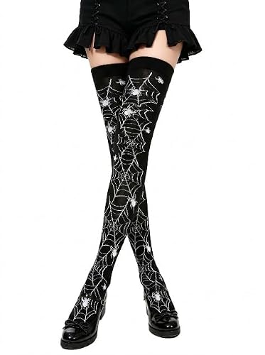 Utaly Stretchy-Thigh-High-Socks Stripe Long Boot-Stockings - Retro Knee-High Leg-Warmers for Costume Parties and Everyday Wear