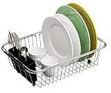 TESOT Adjustable Over Sink Dish Rack Stainless Steel Dish Drying Rack On Counter or in Sink, Rustpro