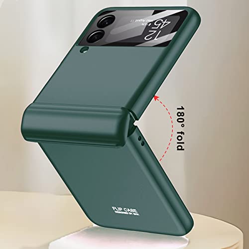 TOPSEM Case for Samsung Galaxy Z Flip 4 Case with Magnetic Hinge Protection and Built in Lens Camera Protector, Shockproof Anti-Resistant Anti-Drop Matte PC Cover for Galaxy Z Flip 4 2022 (Green) by TOPSEM - Used condition - Image 4