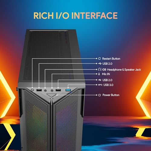 AQVIN Prebuilt Gaming Desktop PC with GeForce RTX 4060 8GB GDDR6 | Intel Core i7 Processor Up to 4.6Ghz | 32GB DDR4 RAM 2TB SSD | HDMI | WiFi Ready | Windows 11 Pro | RGB Keyboard Mouse - Black - Image 5