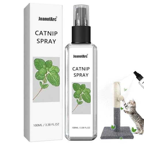 JoanofArc Catnip Spray for Cats, 100% Natural Plant Formula for Cats Kittens, Renew Toys & Train Kittens Indoor Outdoor & Relieves Stress, Calming - 3.38 Fl Oz