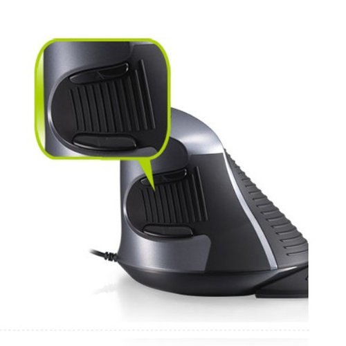 Nuovo design Delux M618 Vertical Wired mouse – nero e grigio