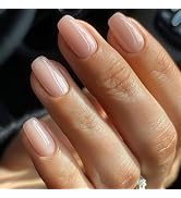 Press On Nails Short Solid Color Luxury False Nails Square Press On Natural Acrylic Nail Shallow ...