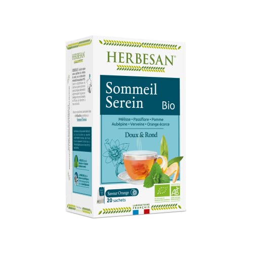 HERBESAN®- INFUSION MELISSE, PASSIFLORE SOMMEIL SEREIN BIO Mélisse, Passiflore, Aubépine, Verveine - 20 sachets Cover