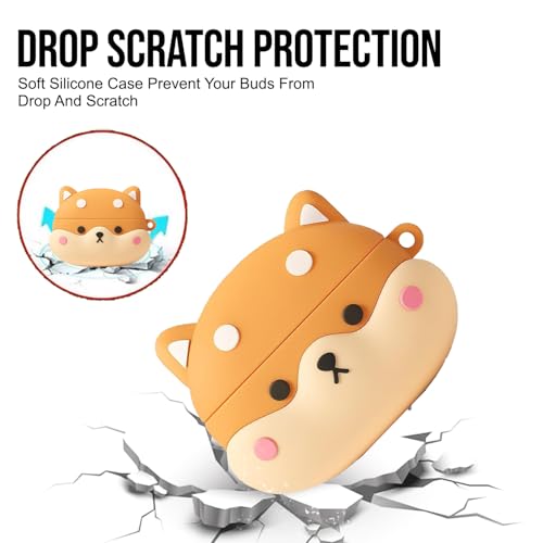 Image of Silicone Case Cover Compatible for OnePlus Nord Buds 3 | 3 Pro (Shiba, Lanyard)