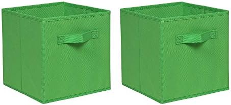 Ansley&HosHo-EU Set of 4 Storage Box Cube Wardrobe Storage Organiser Fabric Collapsible with Handle for Kids Toys Clothes Laundry Underwear Bedroom, Yellow