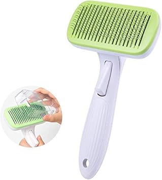 PSK PET MART Pet Brushes for Cats and Dogs,Self Cleaning Slicker Brush Easy to Clean Pet Deshedding Grooming Tools Effective Solve Troubles of Pet Hair Knots and Dander Dirt (Color May Vary)