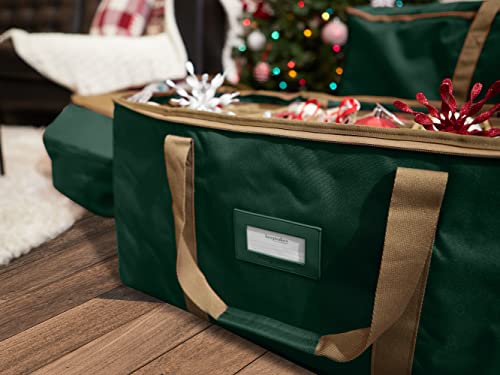 Covermates Keepsakes Adjustable Ornament Storage Bag, Carrying Handles, Padded Protection - Holiday Storage-Green #TOP6