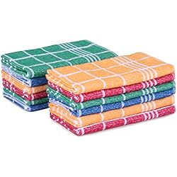 MERCURY TEXTIL- Pack de 12 Paños de Cocina Rizo 100% Algodón, Trapos de Cocina, 50x50 cm Muy Absorbentes, Suaves y Resistentes (Color B)