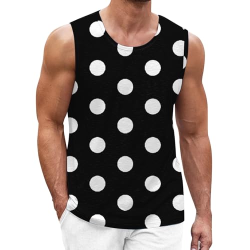 ZYXTIM Men's Cute Polka Dot Tank Tops Colorful Fashion Casual Summer Tops Sleeveless Loose Fit Outdoor Vacation Travel Beach Shirts Big&Tall