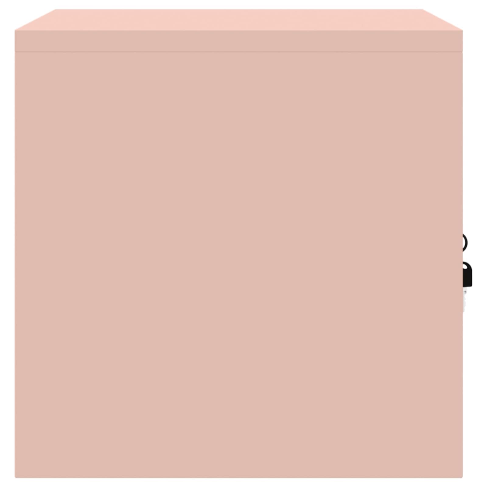 Aufbewahrungsschrank Rosa aus Stahl 60 x 40 x 40 cm mit abschließbaren Türen, pulverbeschichtet, Büro- und Homeoffice-Regal für Akten, Dokumente, Ordner und Büroorganisation